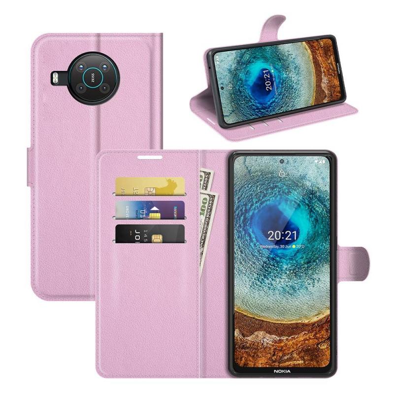 Nokia X10   X20 Læder Cover   Pung Pink