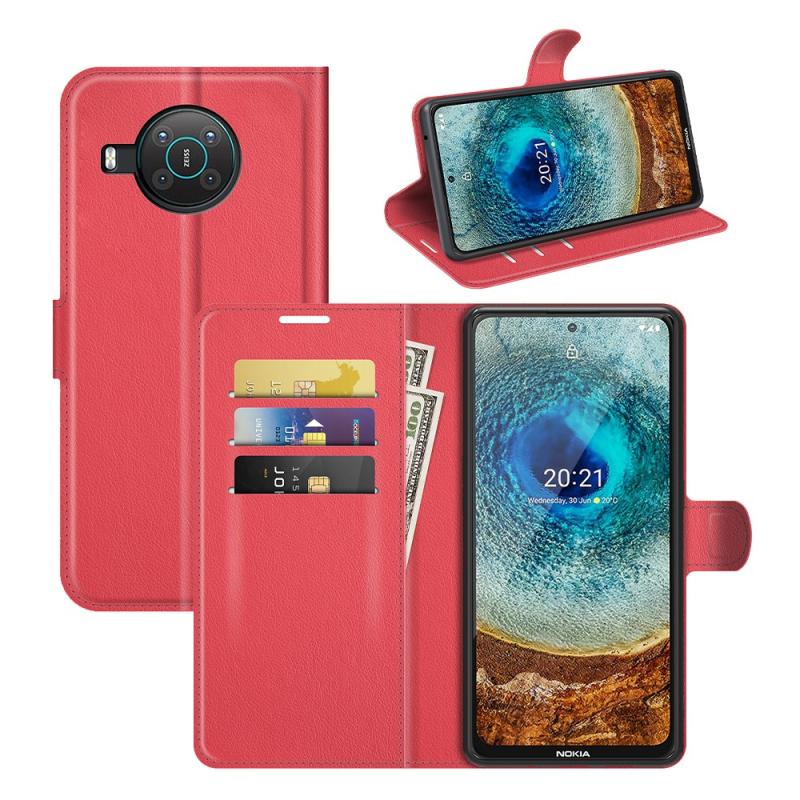Nokia X10   X20 Læder Cover   Pung Rød