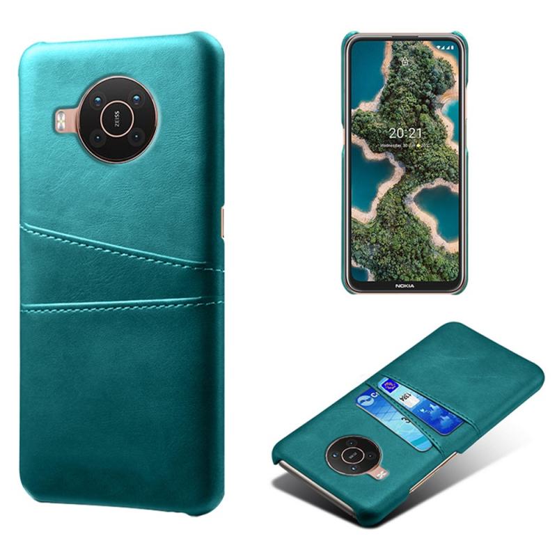 Nokia X10   Nokia X20 Ksq Læder Hard Cover Med Kortholdere Grøn