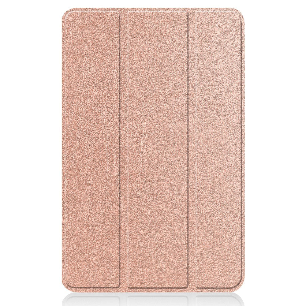 Nokia T20 Tri-fold Flip Læder Cover    Vågeblus Funktion Rose Gold