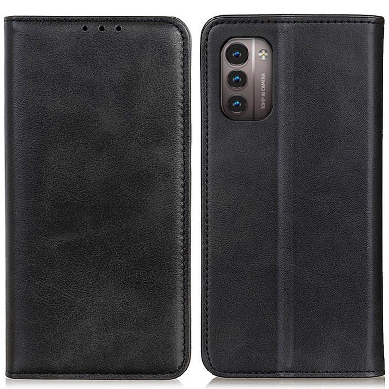 Nokia G11 G21 ægte Læder Flip Cover Sort