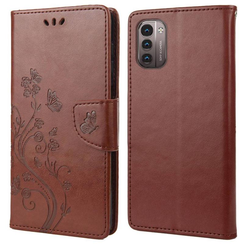 Nokia G11 G21 Læder Cover   Pung Printet Design Brun