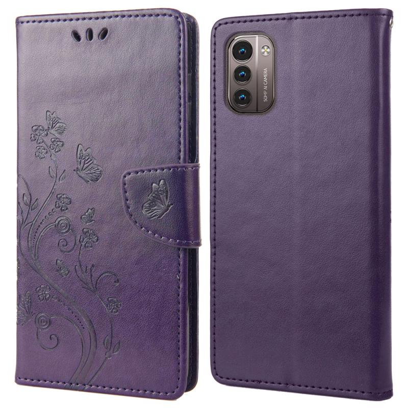Nokia G11 G21 Læder Cover   Pung Printet Design Lilla