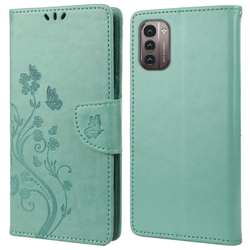 Nokia G11 G21 Læder Cover   Pung Printet Design Grøn