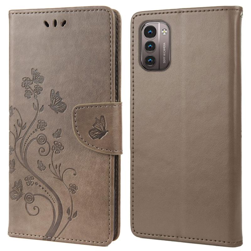 Nokia G11 G21 Læder Cover   Pung Printet Design Grå
