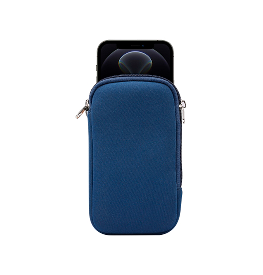 Oneplus 7t Pro Simple Nylon Sleeve Etui    Lynlås Navy   Blå
