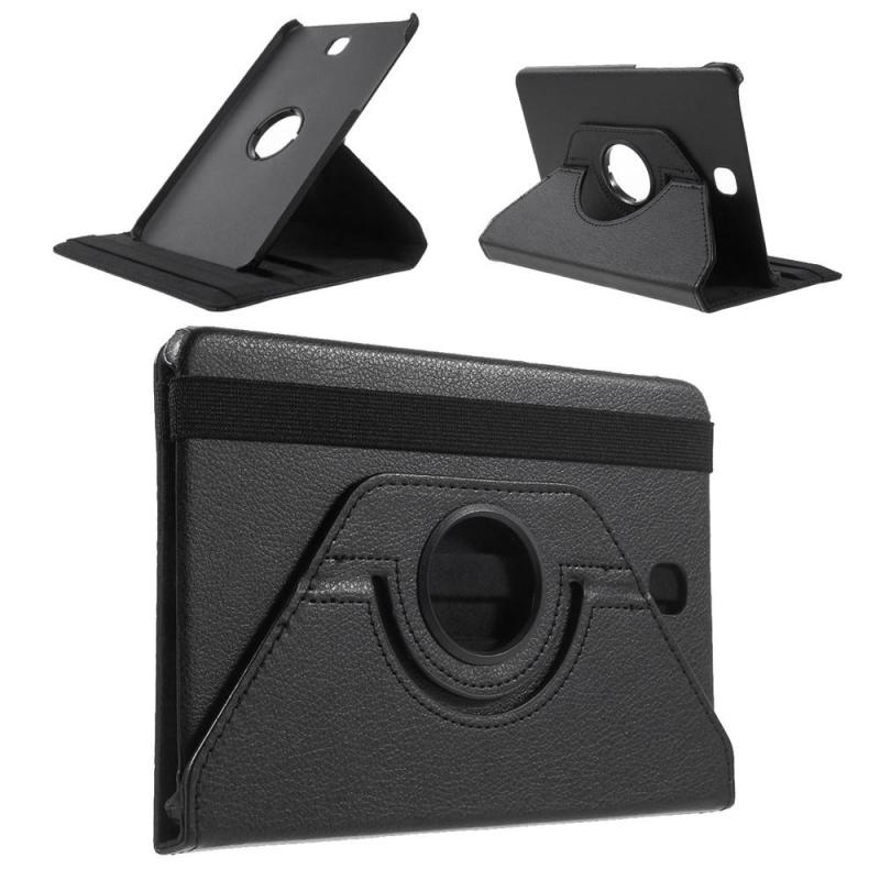 Samsung Galaxy Tab S2   Læder Cover 360 Grader Roterbart Sort