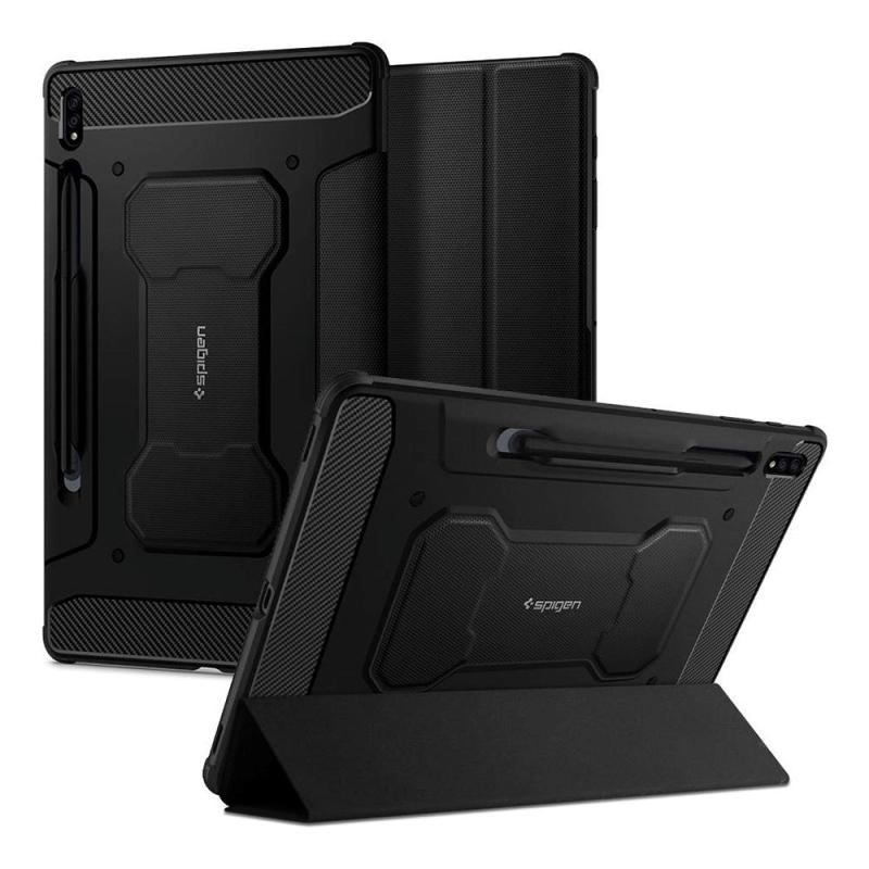 Samsung Galaxy Tab S8   S7 Spigen Rugged Armor Pro Cover Black