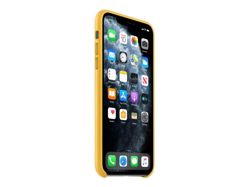 Apple Bagsidecover Til Mobiltelefon Læder  Maskinforarbejdet Aluminium Meyer-citron For Iphone 11 Pro Max