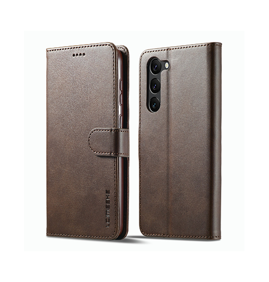 Samsung Galaxy S23    Imeeke Trade  Læder Cover    Kortholder Brun