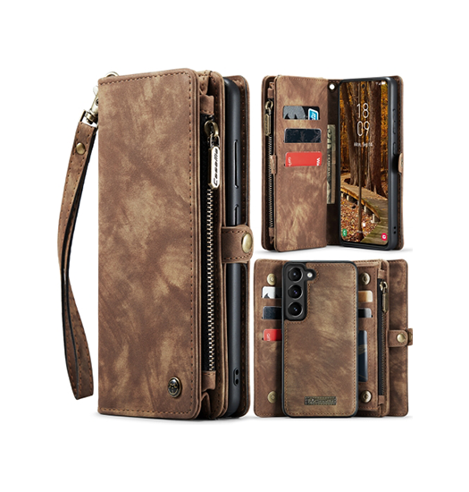 Samsung Galaxy S23  Caseme Trade  Multifunktionel Læder Etui   Pung Brun