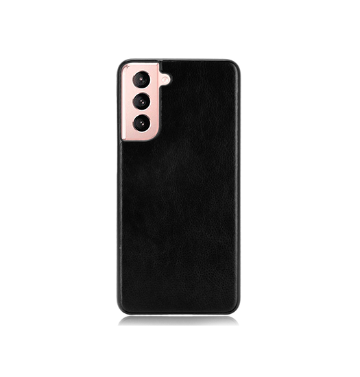 Samsung Galaxy S21 Plus  Deluxe Trade  Grain Læder Bag Cover Sort
