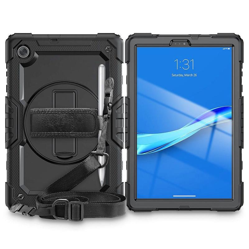 Lenovo Tab M10       Gen  10   Quot    -x306f  Håndværker Cover    Beskyttelsesfilm Fra Tech-protect Solid360  Sort