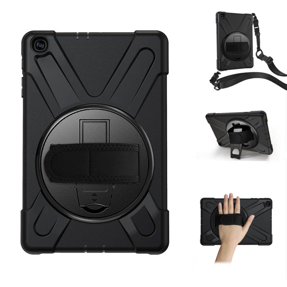 Samsung Galaxy Tab   10   Quot   2019  Håndværker Cover    Håndholder   Skulderstrop Sort