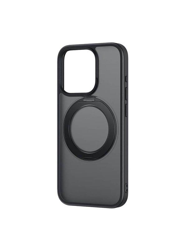 Baseus Skyring Magnetic Case With Stand For   14 Pro Max   Tempered Glass And Cleaning Kit  Black