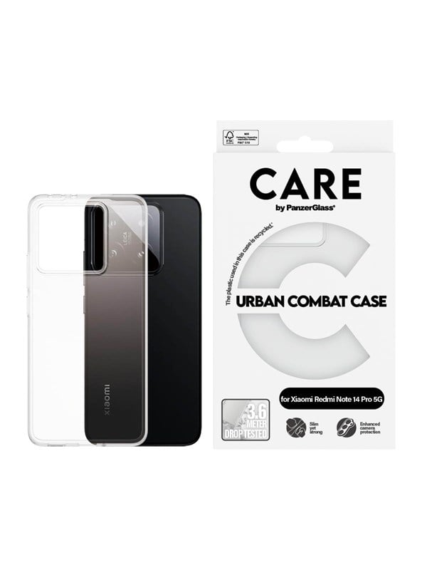 Care   Panzerglass Flagship Case Transparent Urban Combat    Clear Frame Xiaomi Redmi Note 14 Pro 5g