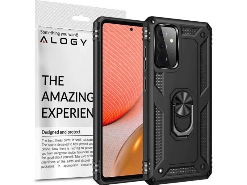 Alogy Case Armored Cover Alogy Stand Armor Ring For Samsung Galaxy A72 Black