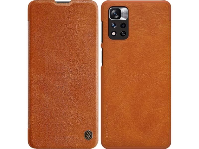Nillkin Qin Case Etui Til Xiaomi Redmi Note 11 Pro   Kina    Redmi Note 11 Pro  Kina    Mi11i Hypercharge Kamera Cover Hylster Cover Flip Cover Brun