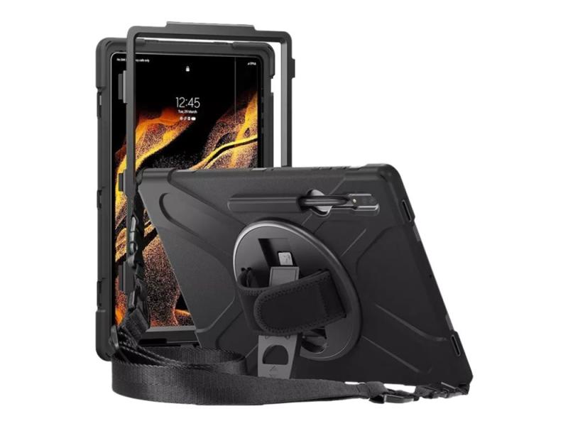Estuff Austin Bagsidecover Til Tablet Silicone  Polykarbonat Sort 10    For Samsung Galaxy Tab S8 Ultra