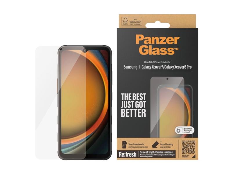 Panzerglass Skærmbeskytter For Mobiltelefon Ultrabred Pasform Glas For Samsung Galaxy Xcover   Pro  Xcover7