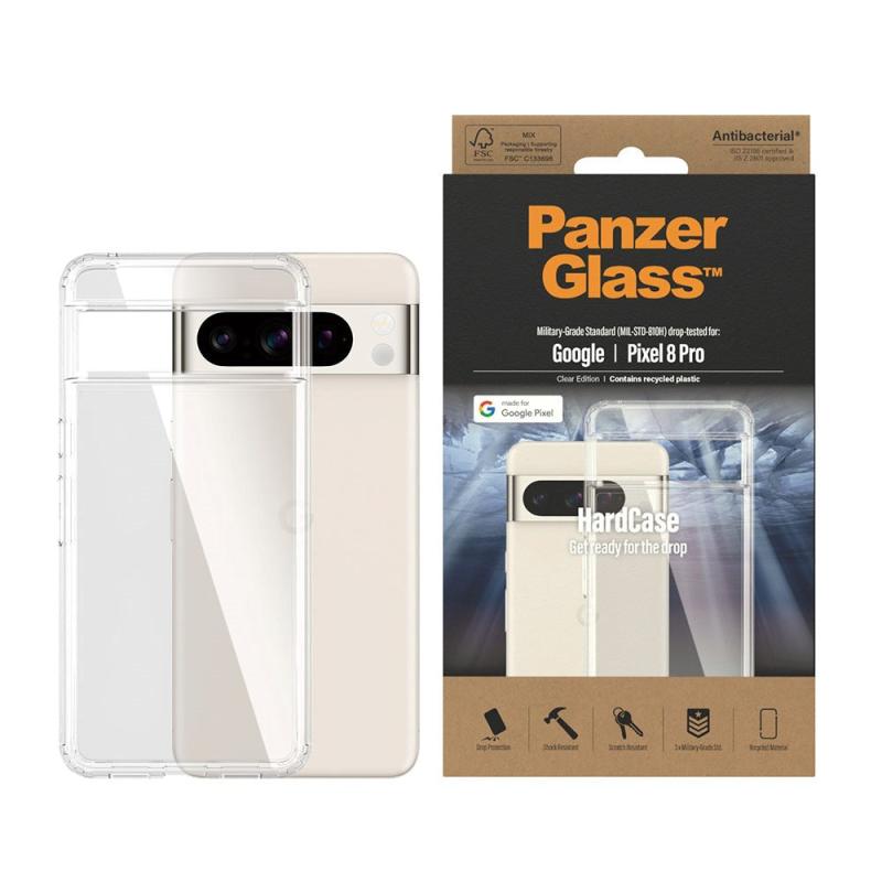 Google Pixel   Pro Bagside Cover Panzerglass Hardcase Antibakteriel Gennemsigtig