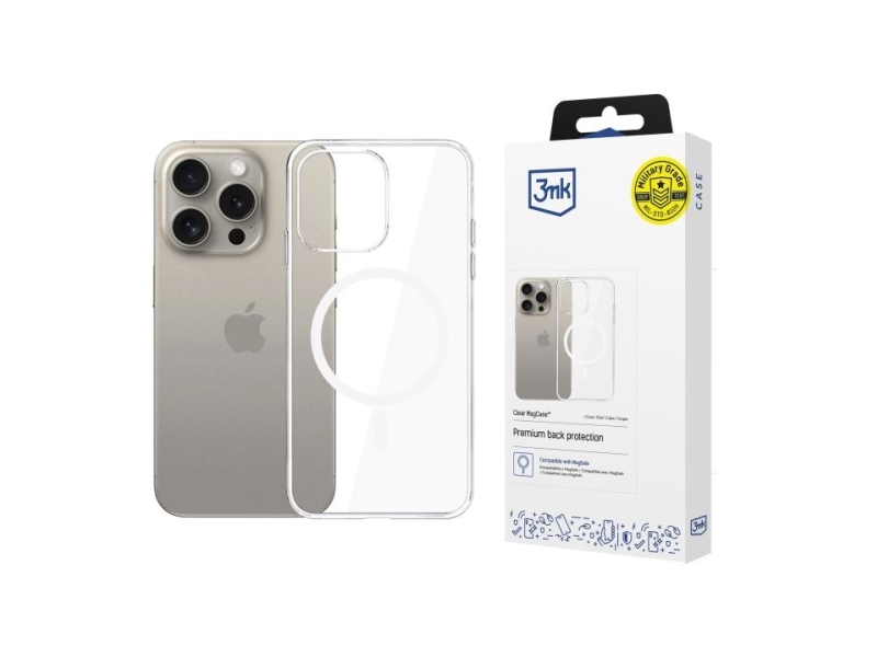 3mk Clear Magcase  Cover  Apple  Iphone 15 Pro  15        12  Transparent