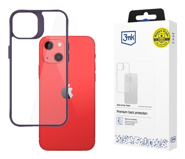 3mk Satin Armor Case  Cover  Apple  Iphone 13  15           Lilla  Transparent