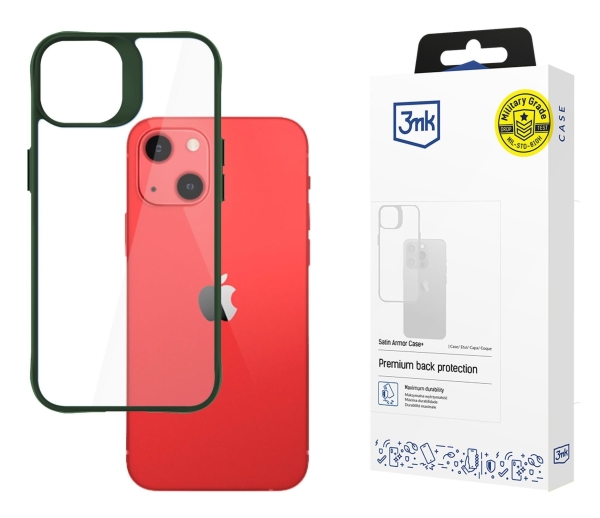 3mk Satin Armor Case  Cover  Apple  Iphone 13  15           Grøn  Transparent