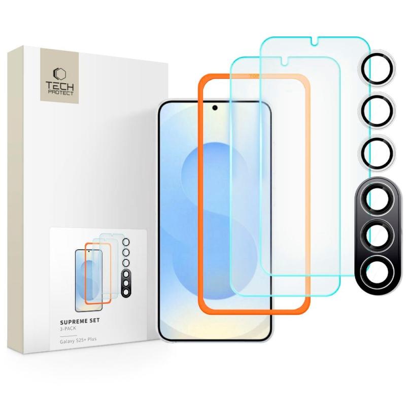 - -  Tech-protect Supreme Sæt Samsung Galaxy S25   Plus  Gennemsigtig