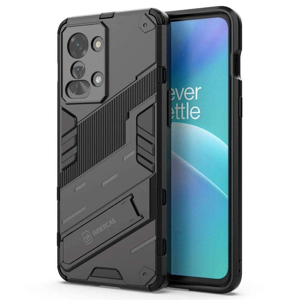 Oneplus Nord 2t  5g  Hybrid Håndværker Bagside Cover    Kickstand Sort