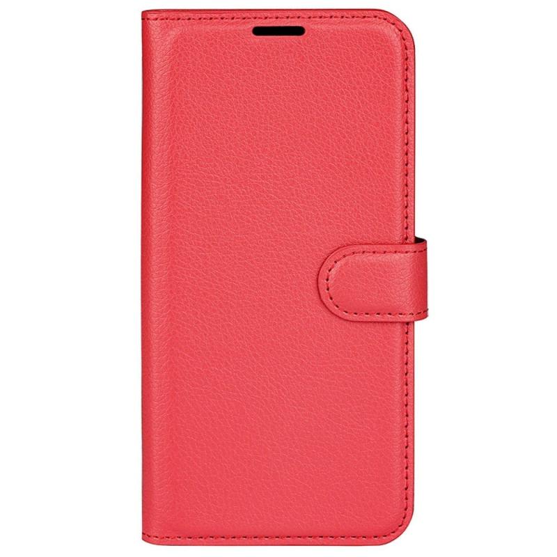 Motorola Moto G42 Litchi Læder Flip Cover    Pung Rød