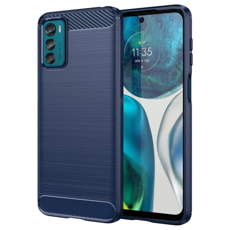 Motorola Moto G42 4g Gummi Cover Børstet Design Blå