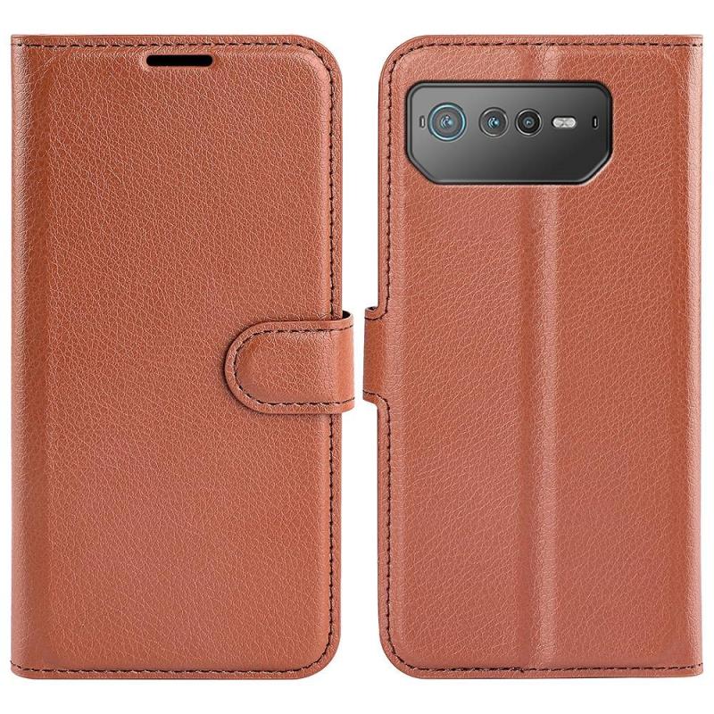 Asus Rog Phone   5g Læder Cover   Pung Brun