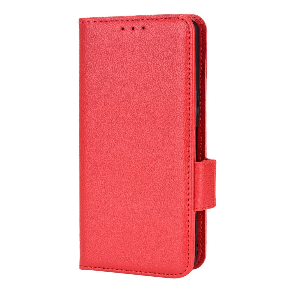 Sony Xperia       Litchi Læder Flip Cover    Pung Rød