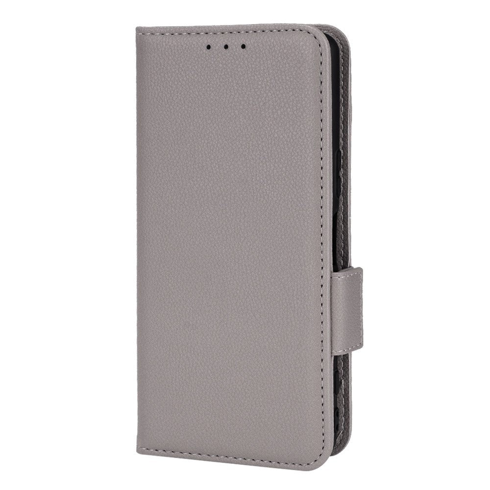 Sony Xperia       Litchi Læder Flip Cover    Pung Grå