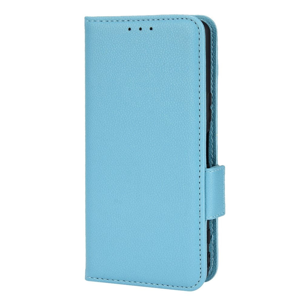 Sony Xperia       Litchi Læder Flip Cover    Pung Blå