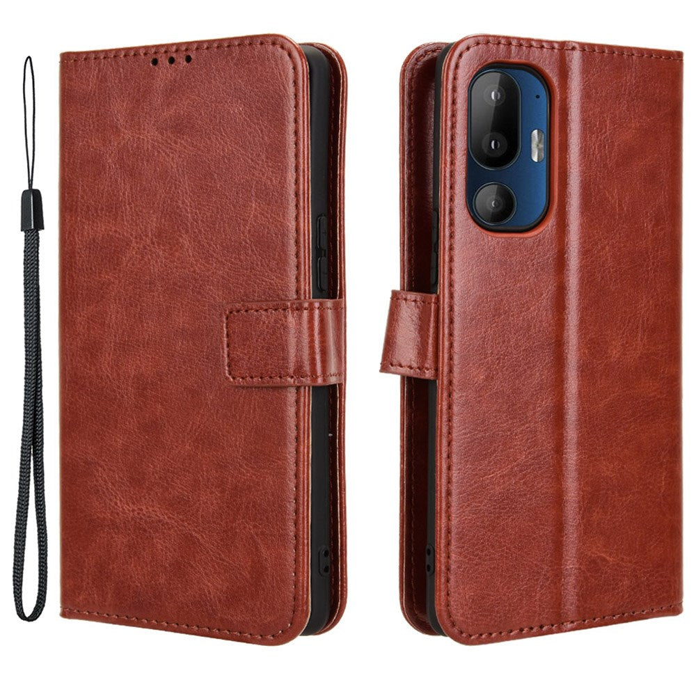 Htc U24 Pro  5g  Eiderwood Blankt Læder Cover    Pung   Strop Brun