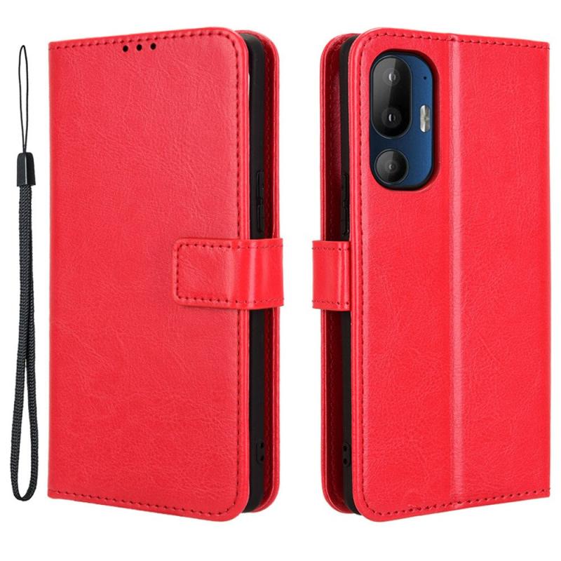 Htc U24 Pro  5g  Eiderwood Blankt Læder Cover    Pung   Strop Rød