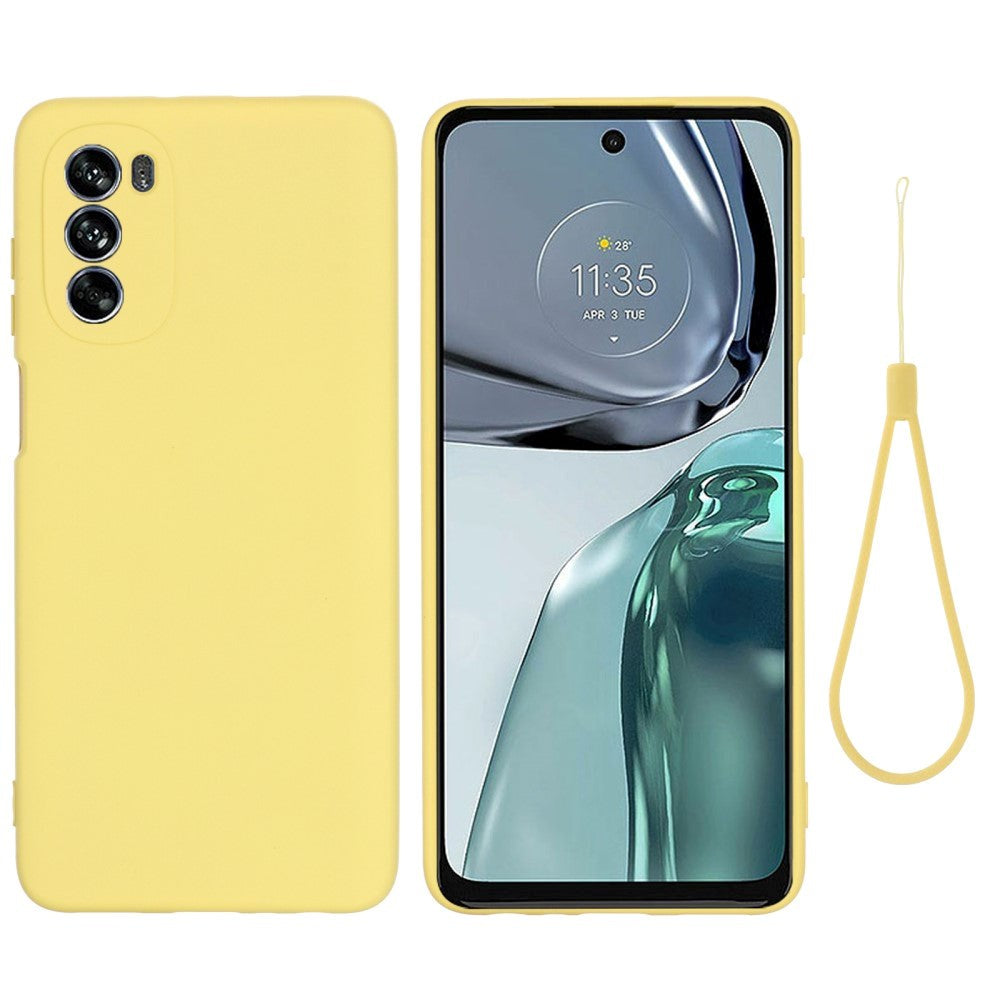 Motorola Moto G62 Liquid Silikone Bagside Cover    Strop Gul