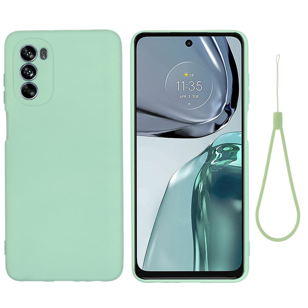 Motorola Moto G62 Liquid Silikone Bagside Cover    Strop Grøn