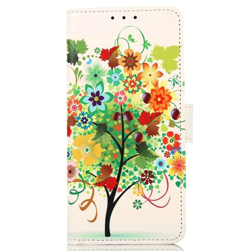 Sony Xperia     Læder Flip Cover    Pung Grøn Træ