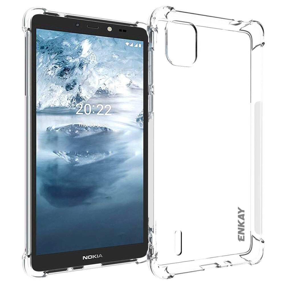 Nokia C2 2nd Edition Enkay Anti-slip Shockproof Bagside Cover Gennemsigtig
