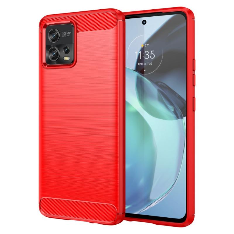 Motorola Moto G72 4g Gummi Cover Børstet Design Rød