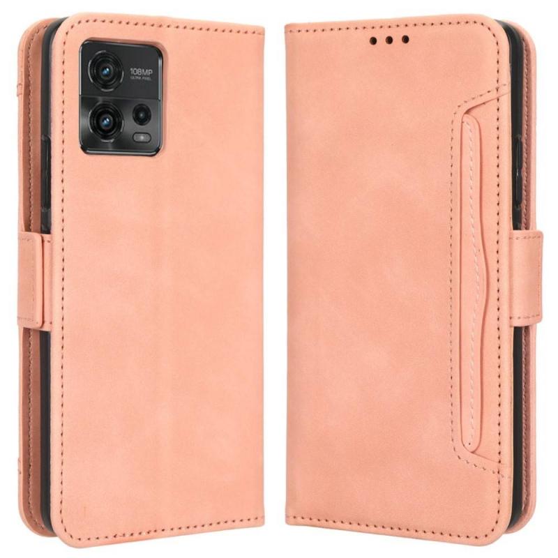 Motorola Moto G72 4g Læder Cover   Pung Aftagelig Kortholder Pink