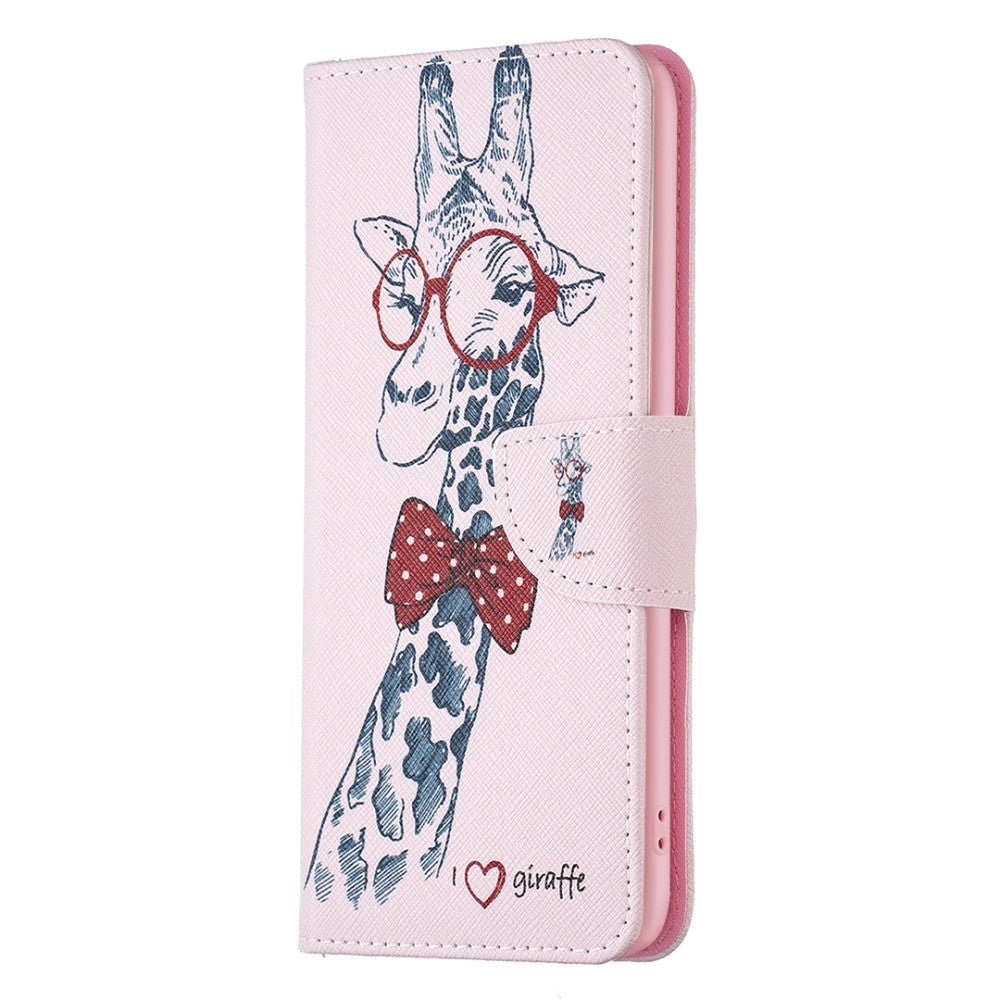 Nokia X30 Læder Flip Cover    Pung   Print Giraf