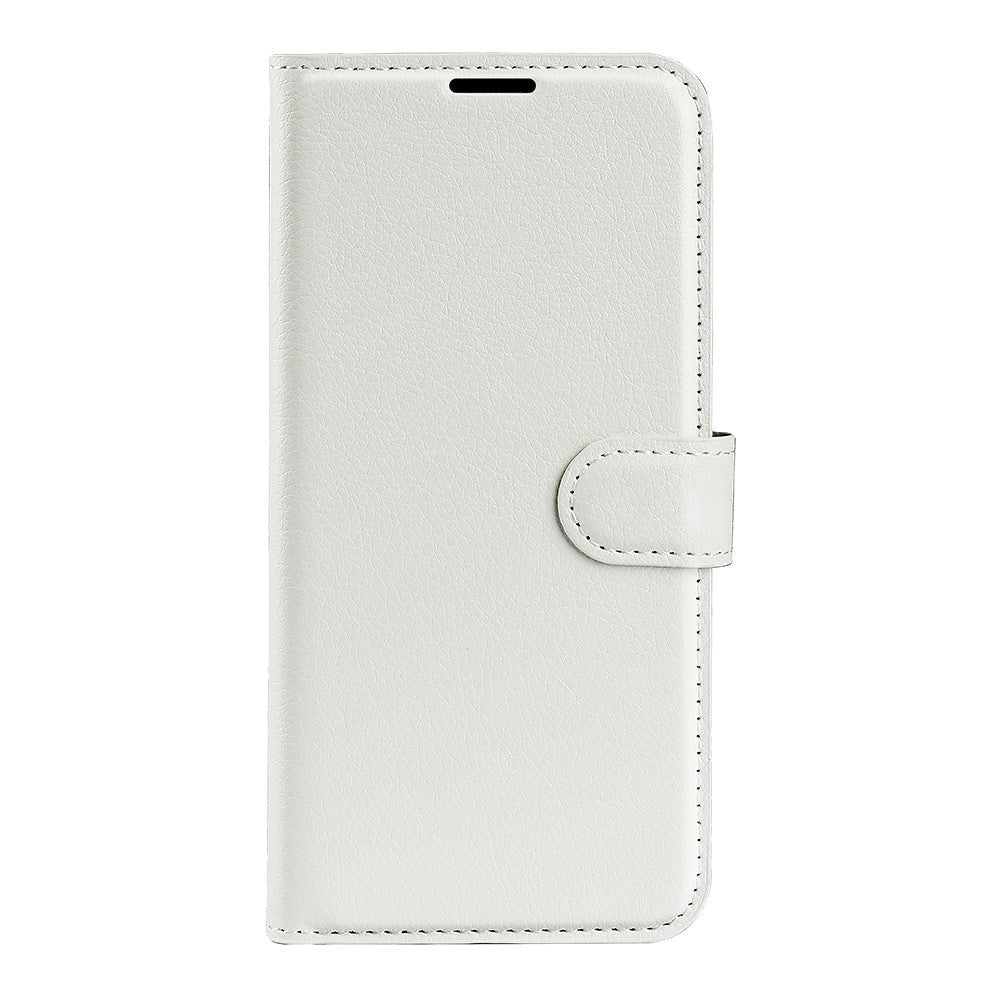 Oneplus 11   Litchi Læder Flip Cover    Pung Hvid