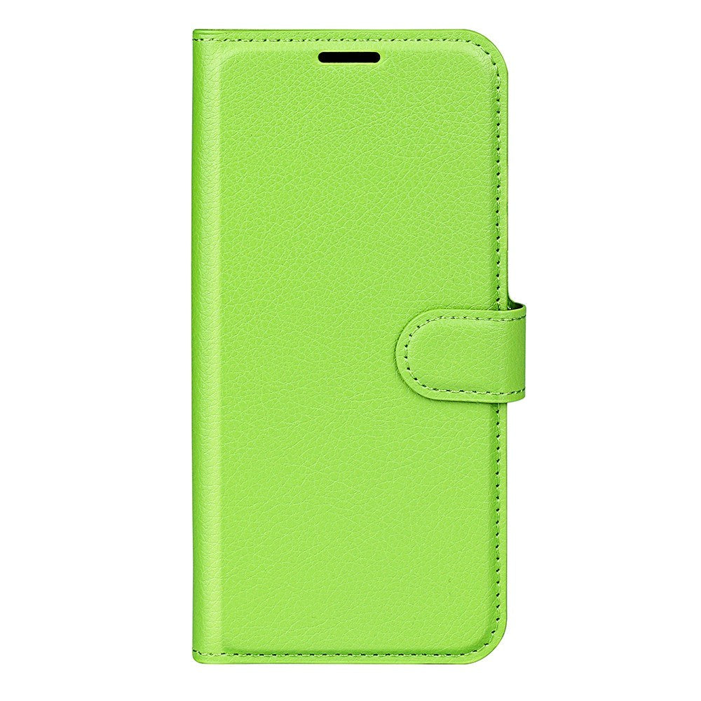 Oneplus 11   Litchi Læder Flip Cover    Pung Grøn