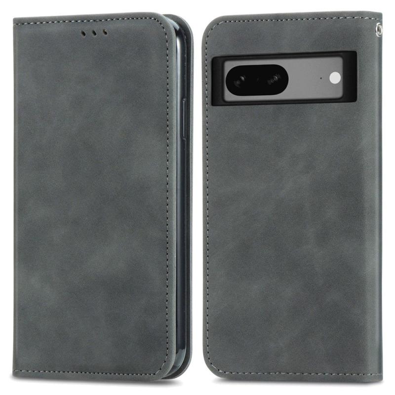 Google Pixel 7a Flip Magnetisk Læder Cover Grå