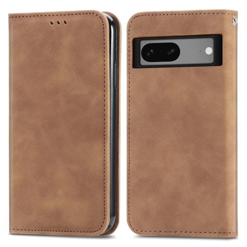 Google Pixel 7a Flip Magnetisk Læder Cover Brun