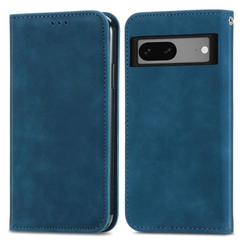 Google Pixel 7a Flip Magnetisk Læder Cover Blå